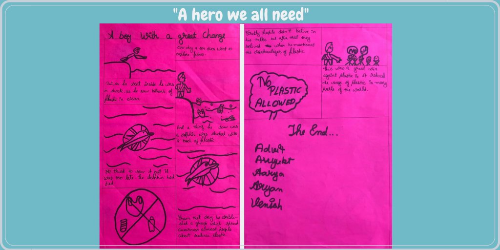ervisocean's tweet photo. And we all need a hero like this... Comic Strip made by Grade 6 students of Tapti Valley International School
#FactsAboutPlastic #getyourplasticfreelife #cleanoceans #unsdg #sdgaction32210 #NoNeedForPlastic #ervisyoungchampions #OceanAction35901 https://t.co/hAV4rofMf9