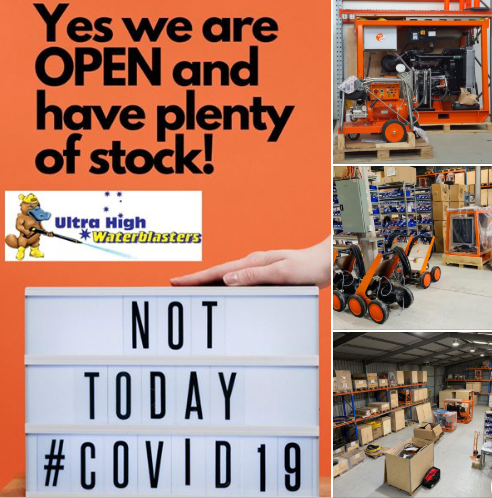 AusWaterblaster's tweet image. We are open for business and we have stock!  
We have made modifications to our practices so we can still provide to our customers.
Please stay safe and we hope to see you soon.
Together we can beat this!
#covid19
#wearestillopen
#openforbusiness 
#weareinthistogether