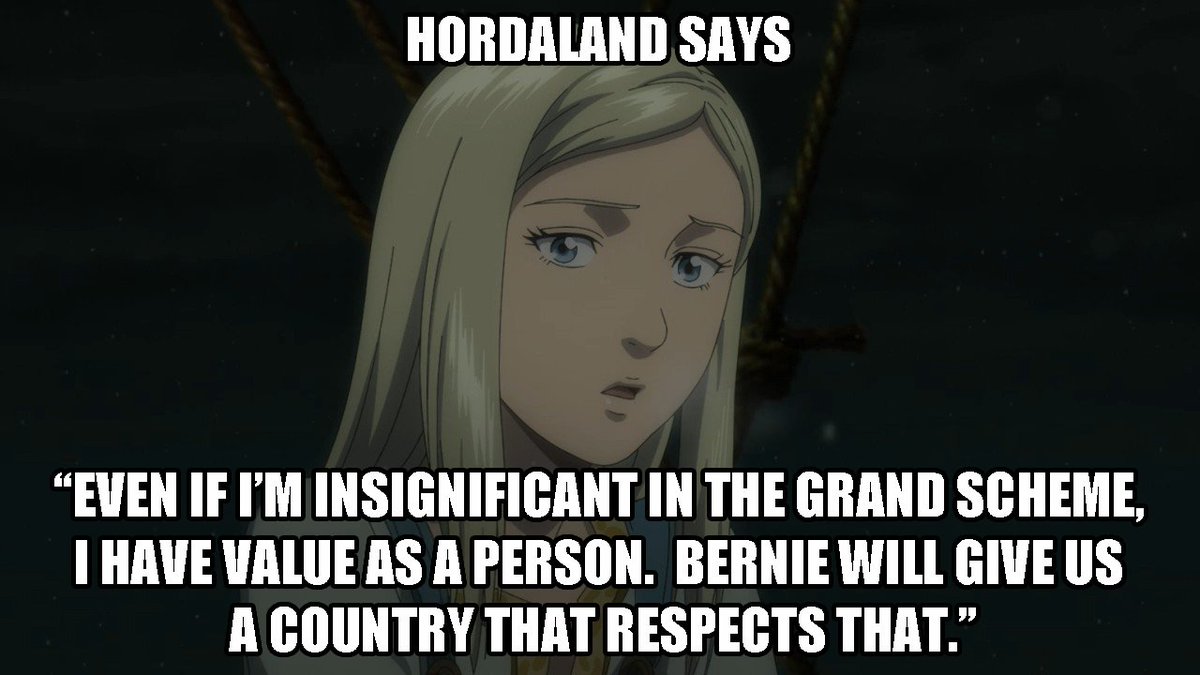 WaifuBernie's tweet photo. Hordaland supports @BernieSanders!
#Bernie2020 #VinlandSaga #Hordaland #Waifu #Underutilized https://t.co/edxDlgaSmJ