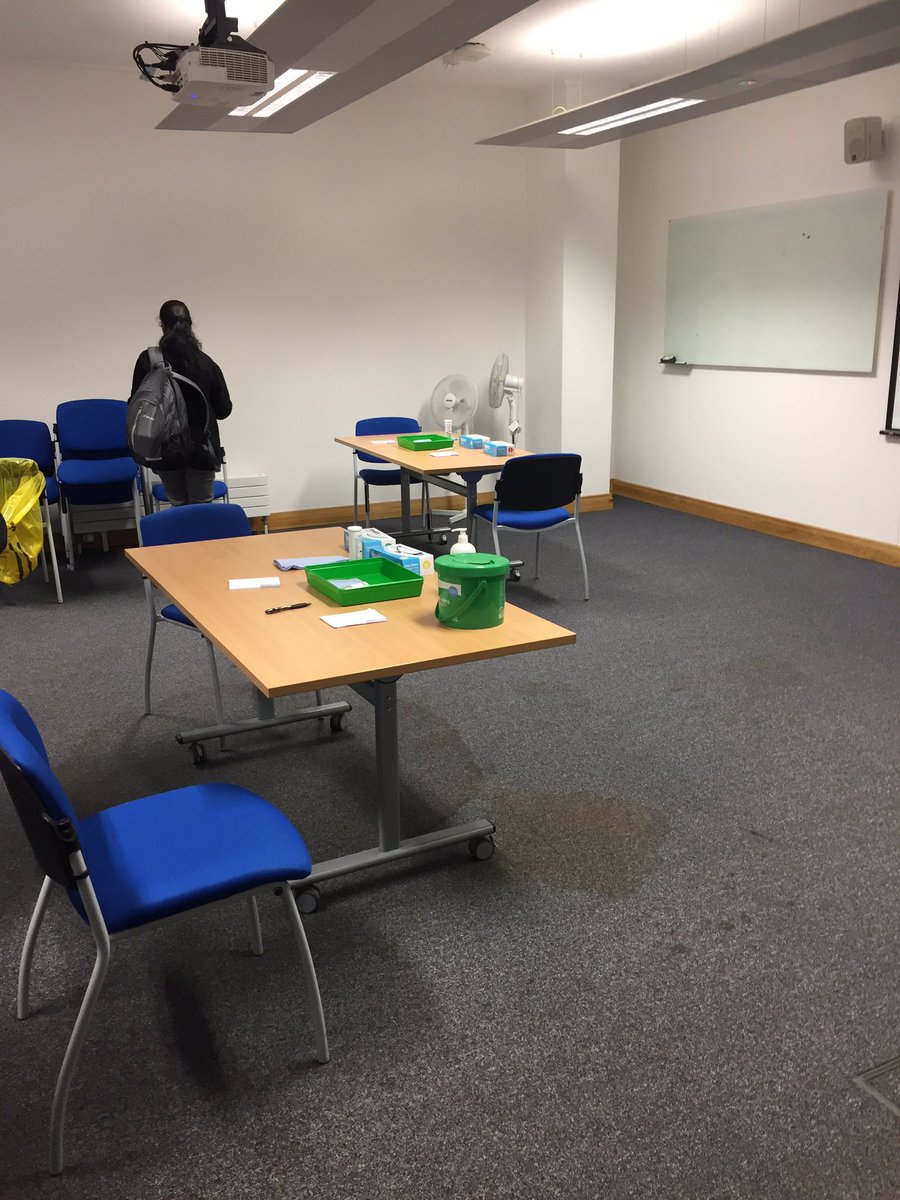CeriButler2's tweet photo. Learning Education and Development Team at Cardiff and Vale  UHB all set up ready for another busy day delivering Essential Skills Training to key workers @Gidmaro1 @CAV_LenRichards @Martindriscoll5 @CAV_LED https://t.co/M197g2V65d
