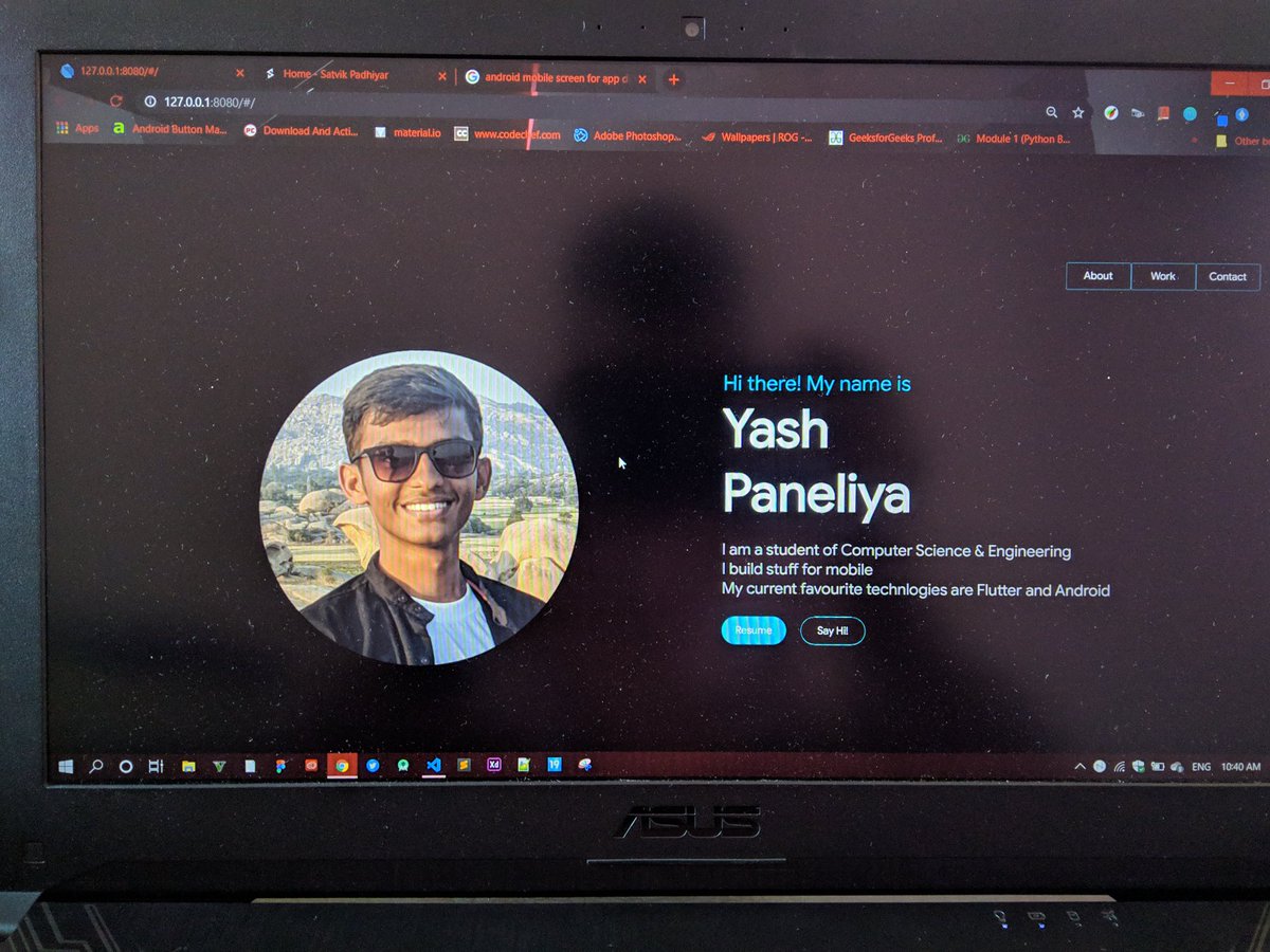 yashhpaneliya's tweet image. Started learning flutter for web from @mtechviral and made this simple home page for #portfolio website 💙
#flutterforweb
@FlutterDev @imthepk