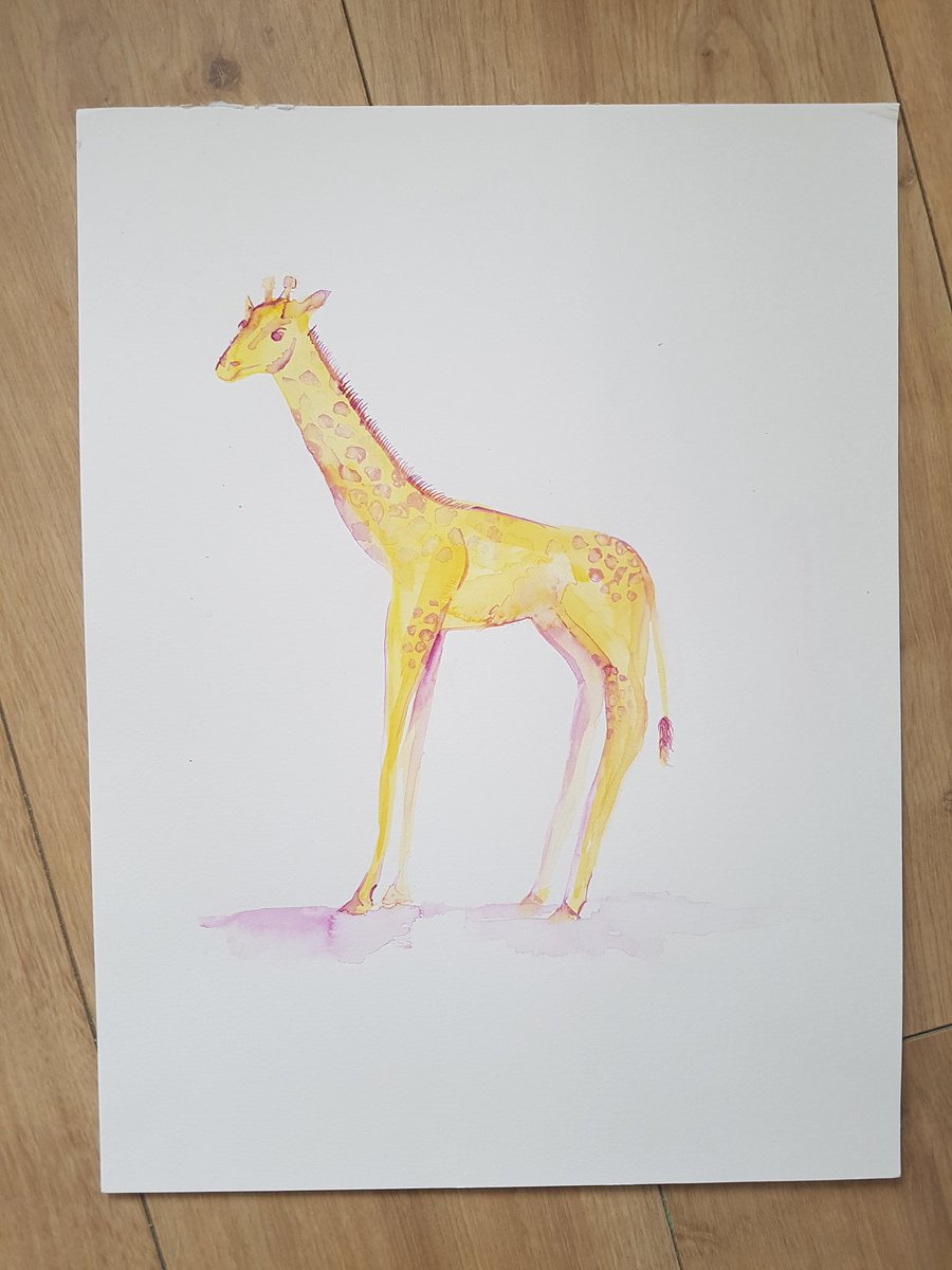 Isla &amp; I have been enjoying watercolour fun this week inspired by Scottish textile designer <a href="/bluebellgray/">bluebellgray</a> each day sharing animal illustration lessons - painting fun for all! Yesterdays inspiration... giraffes! 🦒🎨😊❤ <a href="/ChrystonArt/">Chryston HS Art & Design</a> <a href="/CHS_Chryston/">Chryston High School</a>