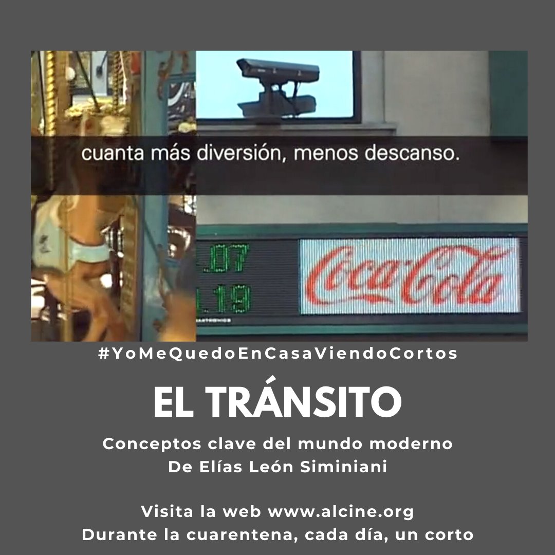 ALCINEFILMFEST's tweet photo. Elías León Siminiani en busca de las claves del mundo moderno:“El tránsito”, corto del día en #YoMeQuedoEnCasaViendoCortos
En días de confinamiento, buen momento para repensar nuestra forma de vida. No te pierdas
https://t.co/HIgDfa8fYZ
#YoMeQuedoEnCasa #stayathome #Siminiani https://t.co/uDxeqldIOf