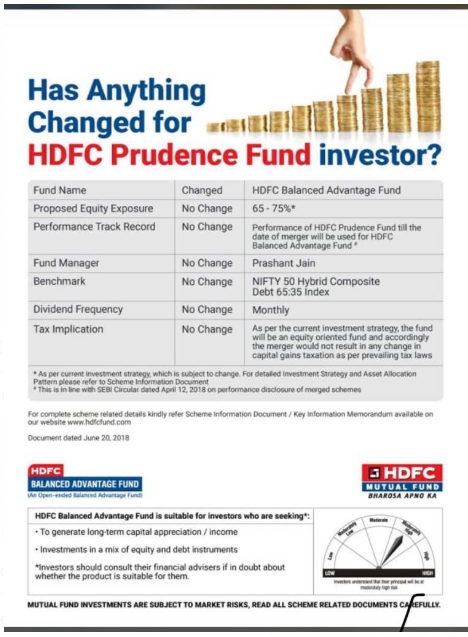 HDFC Balanced Advantage A lot of questions have been raised on HDFC AMC for not managing the scheme dynamically and sticking to static equity.but but but, they have clearly told for their intentions while merging the prudence with BAF.