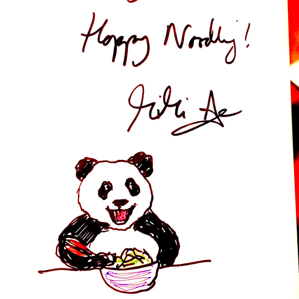 And now “Panda, pretending to be happy with noodles when all she really wants is some bamboo” #NoodleBook