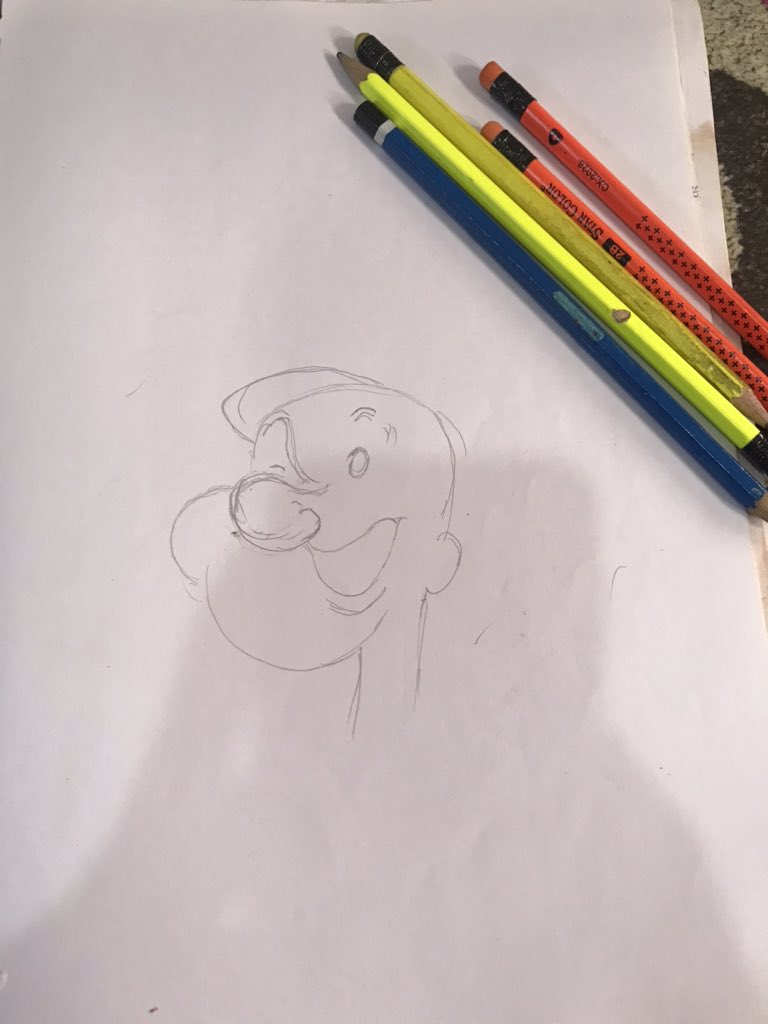 efuatawiahz's tweet photo. Decided to start simple, drawing the cartoon character, Popeye (loved watching him as a kid)๐.
And to note: I prefer sketching my outlines than using single lines...(3/4)
#LockdownCreativityChallenge https://t.co/cOXw9W6JEK