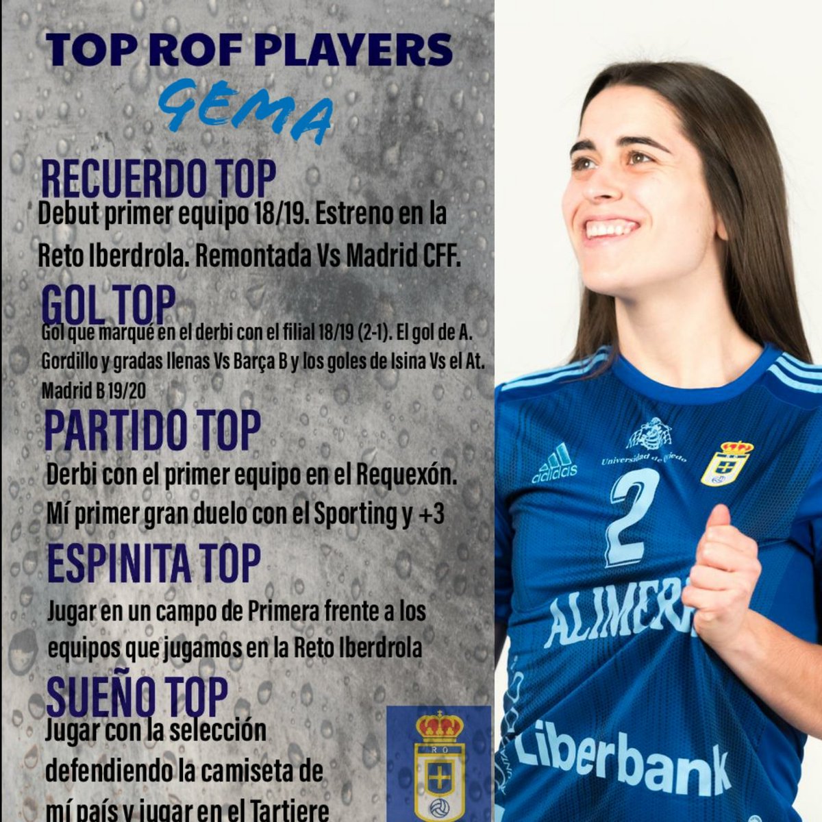 RealOviedoFem's tweet photo. El Top #ROF de @gemagines Sus sueños o retos de un plumazo.
🙌🙌
#ROFEnCasa
#ROFTop
#YoMeQuedoEnCasa https://t.co/PVcfmGQ9Xh