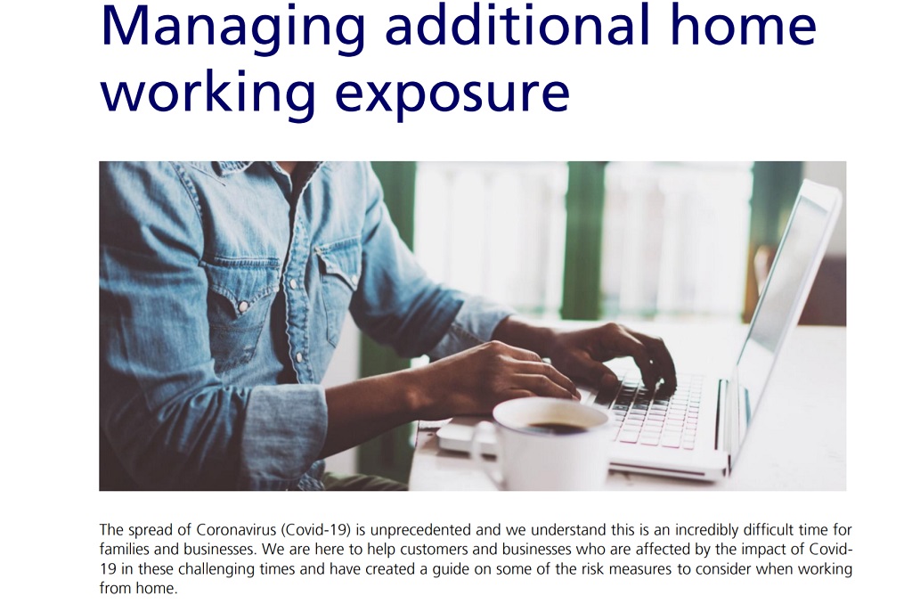 Our guide to <managing additional home working exposure> includes guidance on health and safety, wellbeing, business continuity, cyber risks and data protection.  https://www.zurich.co.uk/business/coronavirus/risk-management