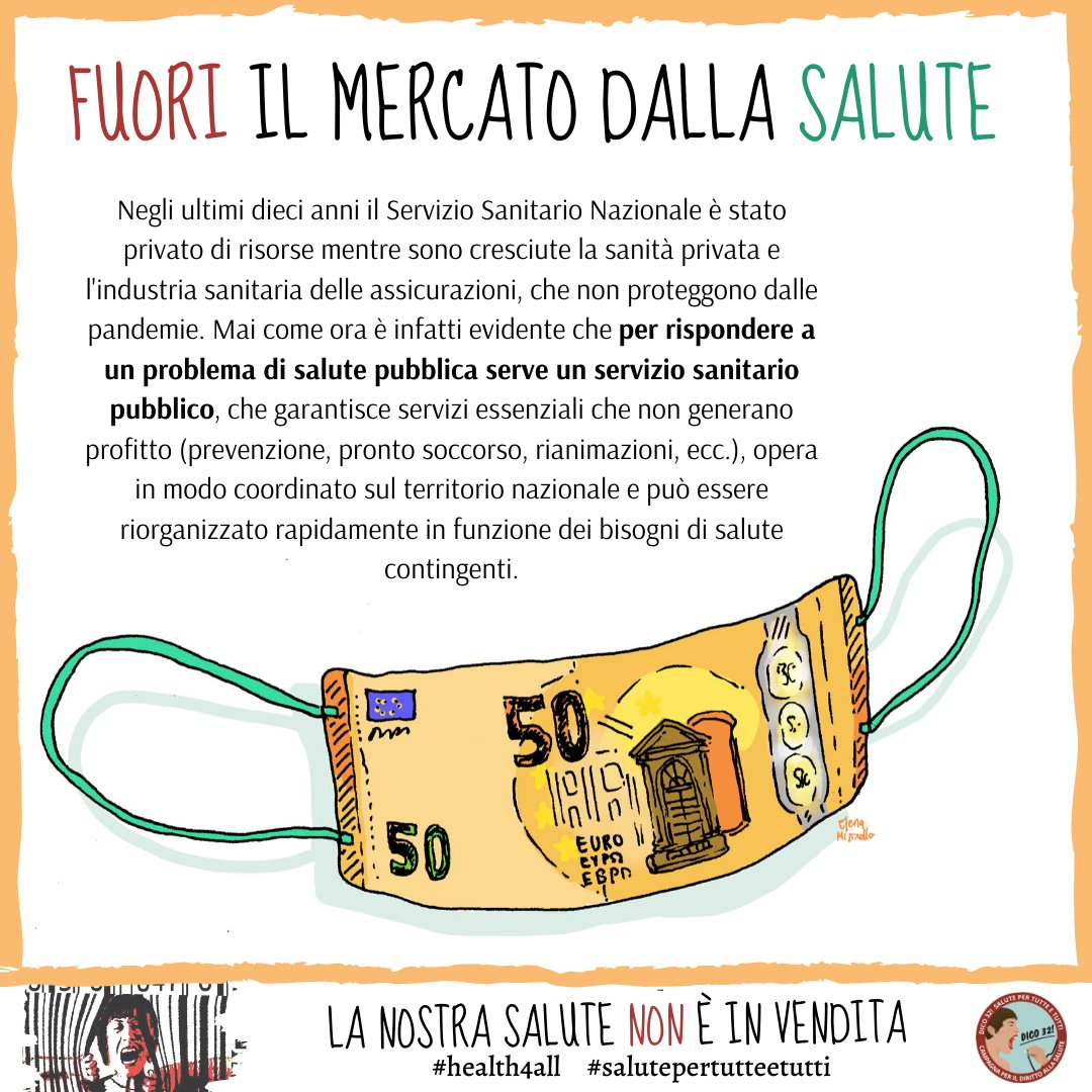 chiarezza_b's tweet photo. #7april #health4all message#2 from the Italian campaign: In the past 10 yrs the NHS was underfinanced while private health providers + insurances, which do not protect from pandemics, have grown. Our health is not for sale! @phmeurope @PHMglobal See: https://t.co/QqOASdsVZl https://t.co/ZUZQlzxfc0