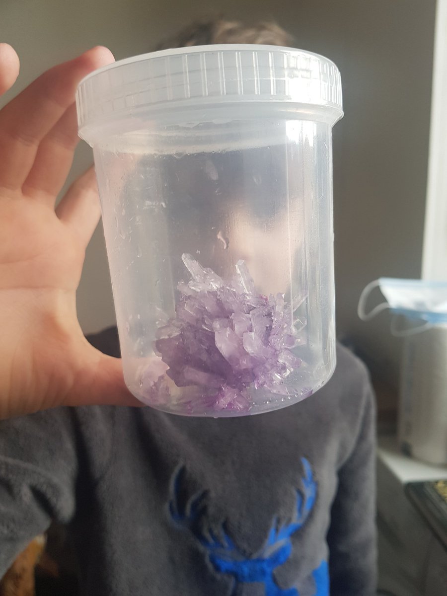 andy030206's tweet photo. Lewis crystal has grown and lewis thinks the crystal system is a HEXAGONAL shape.  @immanuelprimary https://t.co/KxtprOLpIe
