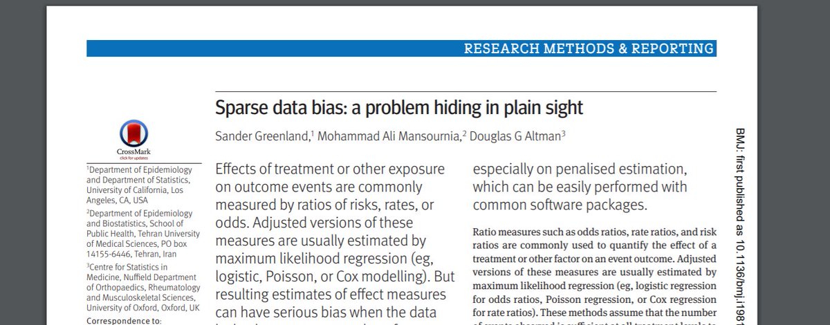 Some papers are 'sleepers'--a lot of influence but not a ton of obvious "attention". This one via <a href="/bmj_latest/">The BMJ</a> 2016 already has 340 citations. It's a classic. Very relevant in sport &amp; exercise medicine and sports PT as we often don't have massive data sets. bmj.com/content/bmj/35…