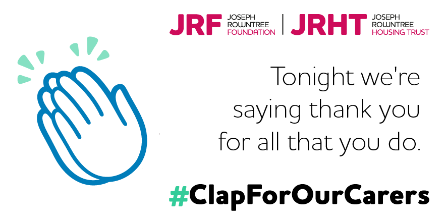 theJRHT's tweet photo. Join us tonight at 8pm as we #ClapForOurCarers and pay tribute to our incredible staff from across @jrf_uk and JRHT. https://t.co/y1fNv6M1Tt