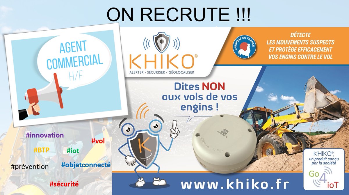 lavaurpascal's tweet photo. [#RECRUTEMENT] #KHIKO by @Go4ioT recrute des #agents #commerciaux. + Infos 
➡️ https://t.co/ZTxTmkBWpK……

#commercial #developpementcommercial #innovation 
#btp #agentcommercial #iot #prevention #assurtech #AgentCo #Emploi #iot
 
@FrAgentco @FFBNleAQUITAINE @FFB @btp_tv @Fnac44 https://t.co/wOKMXeoH9o
