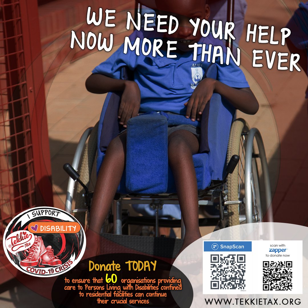 TekkieTax's tweet photo. There are thousands of Persons Living with Disabilities, confined to residential facilities during lockdown. Caring for these residents need to continue. Donate TODAY to ensure 60 organisations can continue their crucial services: https://t.co/X7HsSlPfJm #tekkietax #TekkieCovid19 https://t.co/TCcIzIqURl