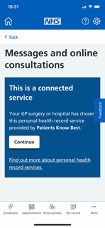 LexyFarrow's tweet photo. @Connectnotts have gone live with #NHSApp and @patientsco integration for online consultations and message 🎉 the first PHR to integrate with the App. In two weeks care plans, self care hub, appointments and library all available #nhsapp #digitalhealth #NottsNHSAppClub https://t.co/I2cPzdjV2M