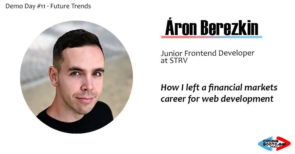 codeBoot's tweet photo. Join us on Friday on Demo Day #11 and don’t miss the opportunity to hear Áron Berezkin from @strvcom.🚀

#codingbootcamppraha #data4you #prague #remotely #stayhome #programming #winterbatch #demoday #celebration #event https://t.co/Pv6LqaExlj