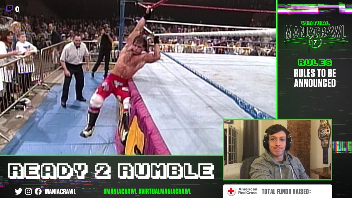 READY 2 RUMBLE? A good ole fashion Royal Rumble drinking games - Rules TBD, we will be having guests on screen for a watch along! #VirtualManiaCrawl  #ManiaCrawl