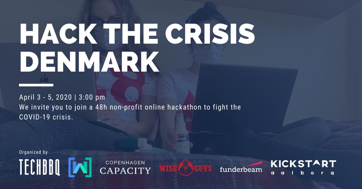 KickstartAAL's tweet photo. #HacktheCrisis #Denmark 
🔥Your chance to fight #COVIDー19  from the comfort of your own 🏡
🔥Fully online Hackathon #alert
👇Register here👇 https://t.co/NzBJ7yZX84

By:
@CopCap @StartupWiseGuys @TechBBQ @funderbeam 
Movement started in #Estonia by #Garage48 

#dkpol #dkmedier https://t.co/JLd9QLQZmH