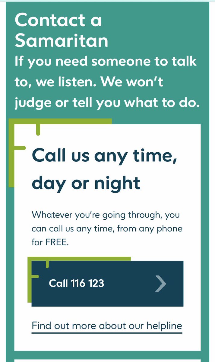 Sad to hear of another suicide today - in these very tough times of isolation there is always someone who will listen if you are struggling with thoughts of self harm - don’t be alone with your thoughts.....