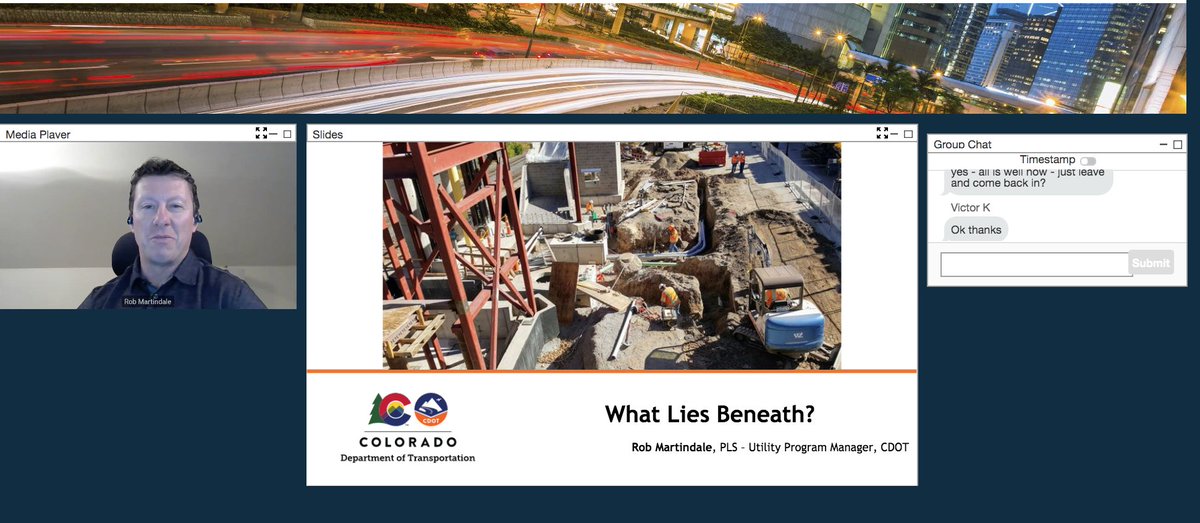GeriSchrotter's tweet photo. Great web session - Digital Underground Connect https://t.co/8mfgkC5Yo6 @SEC_ETH @ETH_en #digitaltwins What lies beneath? Thanks to Rob from Dep. of Transportation, Colorado for sharing his experience! https://t.co/IIJHlWgNT6