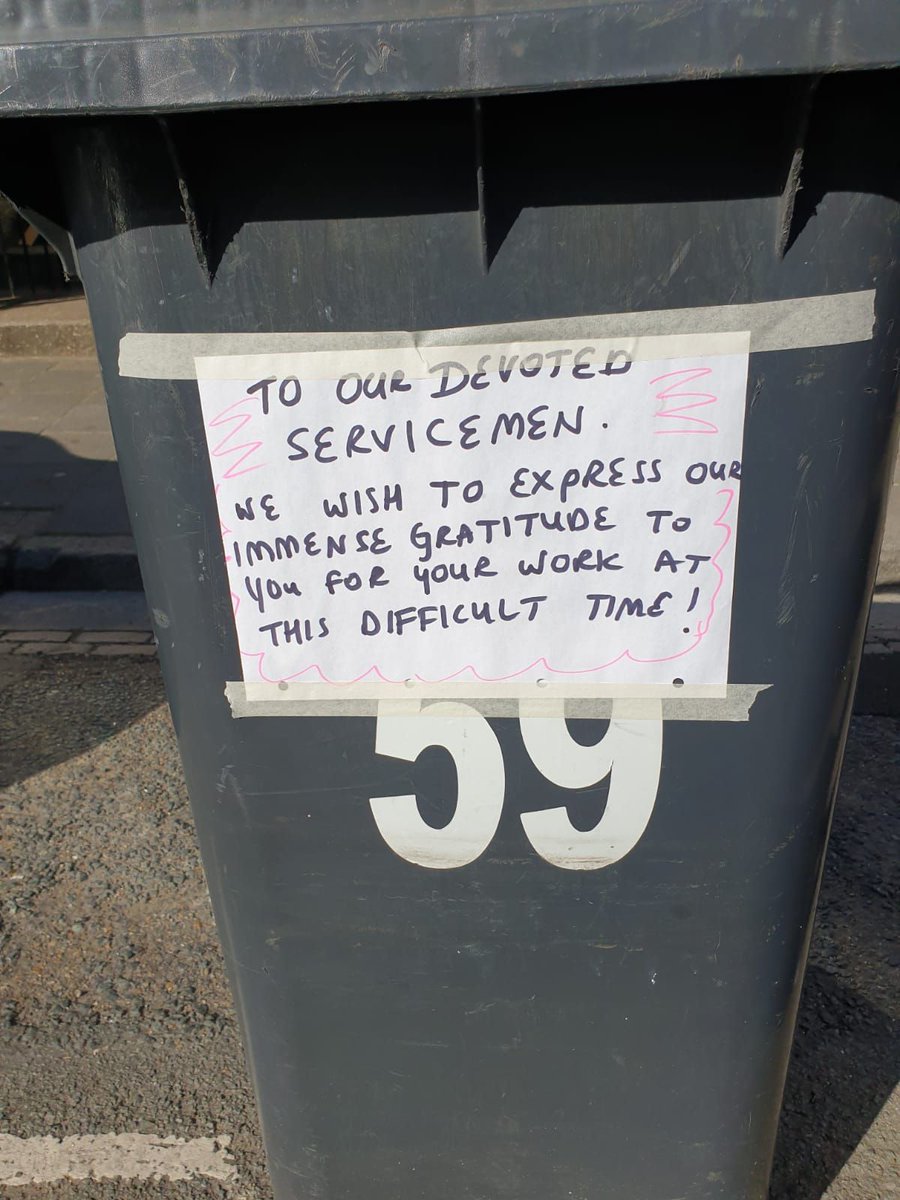 ♻️ Residents have been leaving lovely messages on their bins for our waste crews - please keep them coming!

ℹ️ To help us maintain a normal service during the Coronavirus pandemic, please park sensibly, keep routes to bins clear and make sure you’re recycling items correctly