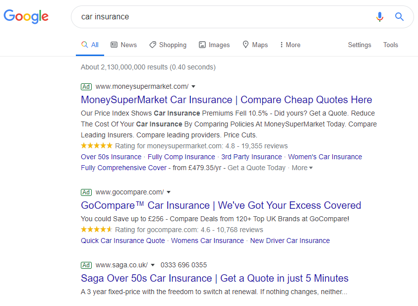 screamingfrog's tweet photo. Google testing the old green ad label again. Def stands out more, plus nice to have some colour in the SERPs... https://t.co/qnEwV3Fjtb