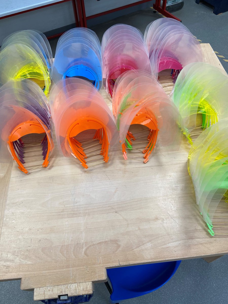 BanffAcademyBXA's tweet photo. *FACE SHIELDS-REQUEST FOR MATERIALS*
D&amp;T staff @BanffAcademyBXA are putting their facilities to good use. 100 shields were produced yesterday, staff would be most appreciative for donations of A3 laminating pouches (min. 200 microns thick) or clear acrylic/acetate/PVC equivalents https://t.co/RbdBqurNAn