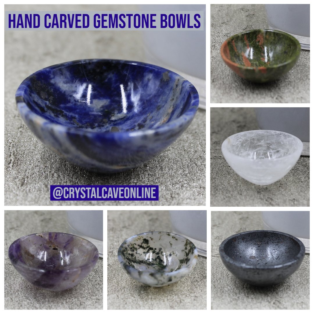OnlineCave's tweet photo. Love these hand carved and polished gemstone bowls perfect for your altar or sacred space..  What would you use yours for?

https://t.co/VikrbHBCwX

#crystalcaveonline #crystals #crystalhealing #altar https://t.co/rzJrbW2GEy
