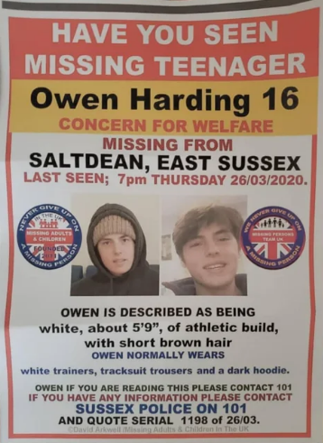 SSJPRpr's tweet photo. HELP @sussex_police find Owen Harding. Did he ask a petrol station for a phone charge? Look at every teenager you see! There aren't that many people out on the roads. #search #owenharding https://t.co/T9M2abIdAj