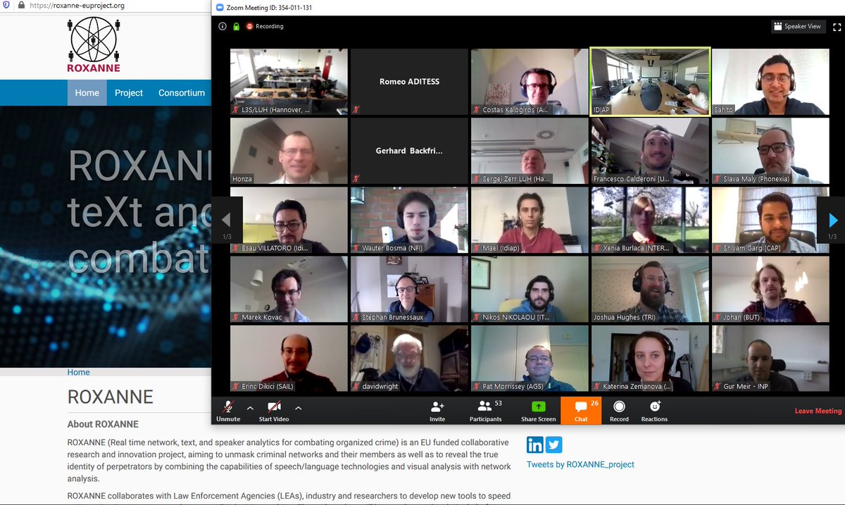 additesscy's tweet photo. @ROXANNE_project remote meeting 1-2 April 2020 #AI #speechtechnologies #SpeechRecognition Systems #voicebiometrics #speakeranalytics #security #technology #speech #voice #criminal #Terrorists https://t.co/606yQLIUtn