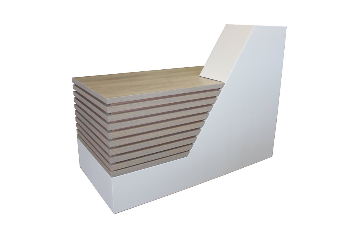 justofficeza's tweet photo. The Joe Counter with slatted front detail, bronze spray behind slats, carcass and top melamine, MDF sprayed white. Sizing Ranging from 1200m - 2200m. https://t.co/5wlazz9GyF