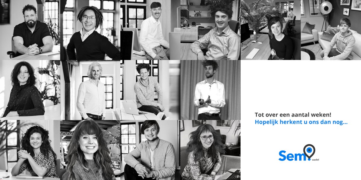 SemWerkt's tweet photo. Tot die tijd werken onze kanjers van @Semwerkt allemaal thuis aan de mooiste projecten voor onze klanten. #alsjehaarmaargoedzit #waarzijnwezonderdekapper #onlinemarketing #thuiswerken #semwerkt #doneereenmondkapje https://t.co/AIvsqI9Zto