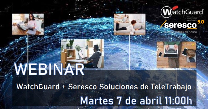 seresco's tweet photo. ❓¿Quieres respuestas concretas a preguntas concretas sobre #ciberseguridad en el #teletrabajo? ¡Inscríbete a nuestro webinar '@watchguard + @seresco: Soluciones de Teletrabajo Seguras'!

🗓️ Martes 7 abril 11h
✍️🏽https://t.co/0r9feHGama https://t.co/C2evwwxGhm