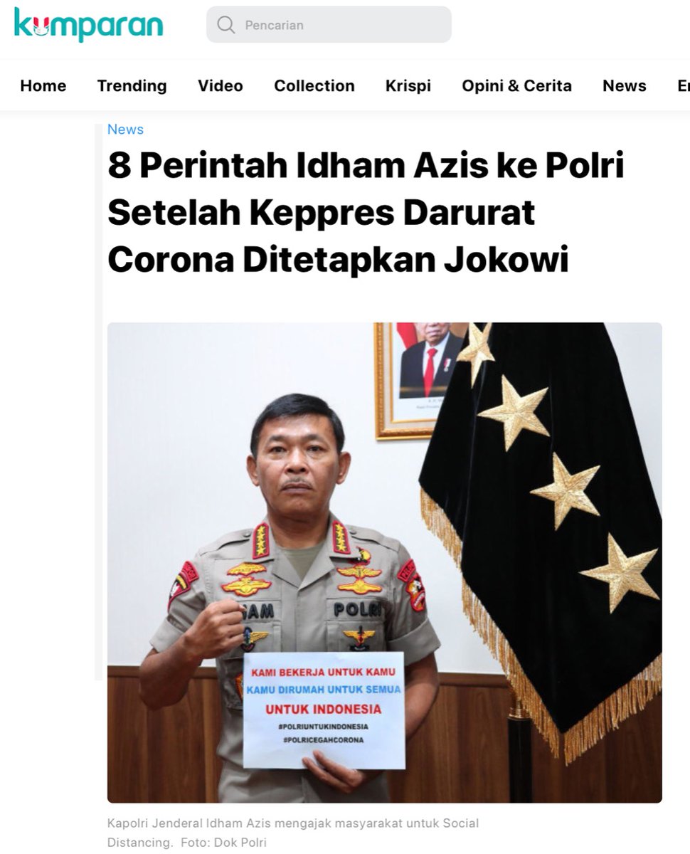 BangsaMenjaga's tweet photo. Setelah Presiden menerbitkan Keppres Darurat Corona dan PP No 21 tahun 2020 tentang Pembatasan Sosial Berskala Besar (PSBB), Kapolri keluarkan 8 perintah untuk personilnya.
#OptimisCegahCovid19 https://t.co/YlI7xD2o5V