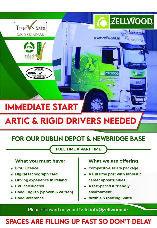 DAFIreland's tweet photo. Calling all drivers 📣

#DAF operator @Zellwoodltd is looking for artic and rigid drivers for an immediate start.

More details below 👇

#truckers #trucks #trucking https://t.co/i6MgABbV3w