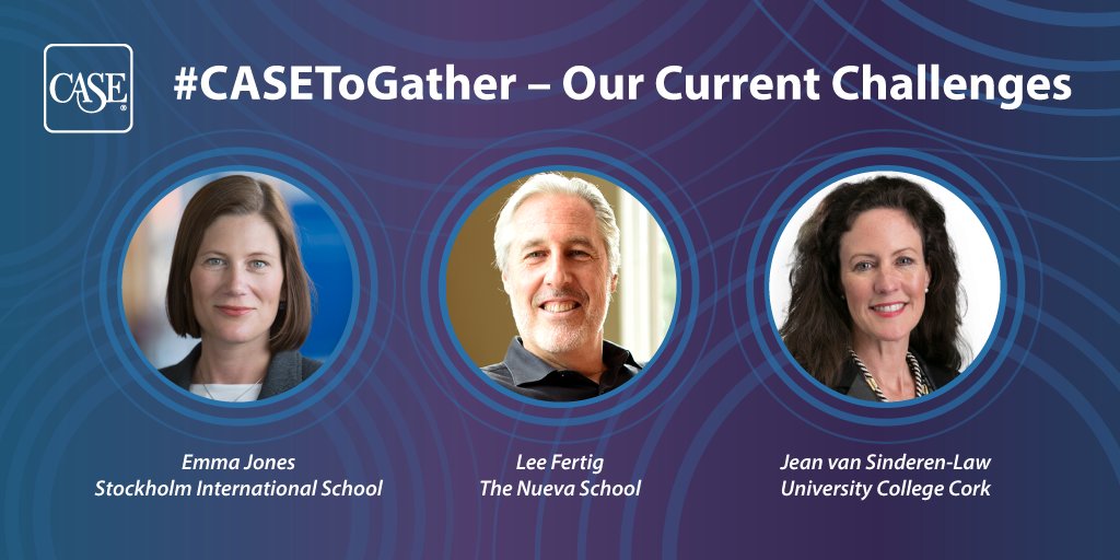 #CASEToGather - Current Challenges Join your CASE community for a conversation on how advancement teams and institutions respond to new challenges in light of COVID-19. This Friday 3 April at 10am (GMT+1). Sign up here: bit.ly/CASEToGather_3…