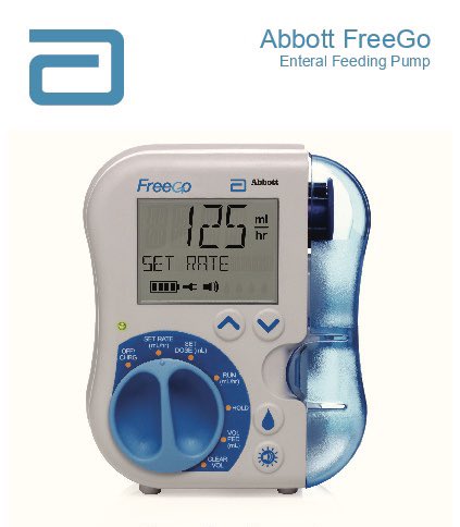 SBUHBDietetics's tweet photo. Do you have an Abbott Freego enteral feeding pump at home but no longer in use? If so please return directly to Abbott. These pumps can then be distributed to the hospitals to support COVID-19 patients. https://t.co/3xtixvZ3le
