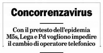 AndreaGiuricin's tweet photo. Siamo all'assurdo.
La scusa dell'#Epidemia prima per salvare #Alitalia, ora per impedire la #portabilità del numero del #telefonino.
Come è possibile fare sempre cosi?
Grazie a @CarloStagnaro e @Altroconsumo per sollevare questa indecenza della classe #Politica 
@liberioltre https://t.co/hdwUgvH93X