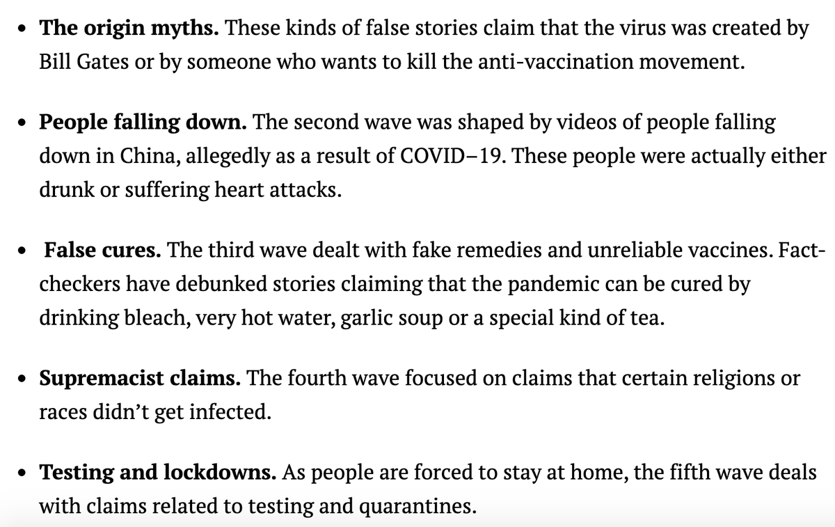 5.  #COVIDー19 hoaxes have come at least in five waves, according to  @ctardaguila. The ones about false remedies are the ones that have proved more difficult to fight. “This is not politics. We have to work fast because health issues can really cause harm"