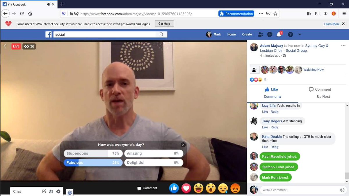SGLC soldiers on! Thanks to the wonders of modern social technology we were able to join Music Director Adam Masjay online as he warmed up our vocal cords for our at home, self isolating rehearsal!  First song we rehearse is Coming Out of the Dark by Gloria Estefan! #COVID19Aus