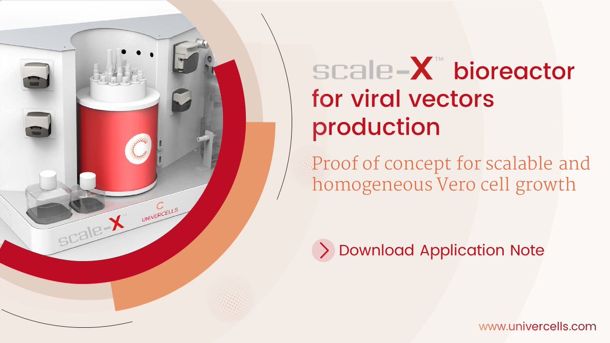 Univercells_sa's tweet photo. We compared Vero #cellculture in scale-X bioreactors (from 2.4 to 30m²) with #microcarriers cultivations. The results achieved make our #bioreactors a suitable alternative to scale-out #technologies ⤵ https://t.co/YnOLlnZJRr https://t.co/EM4Pvuknyf