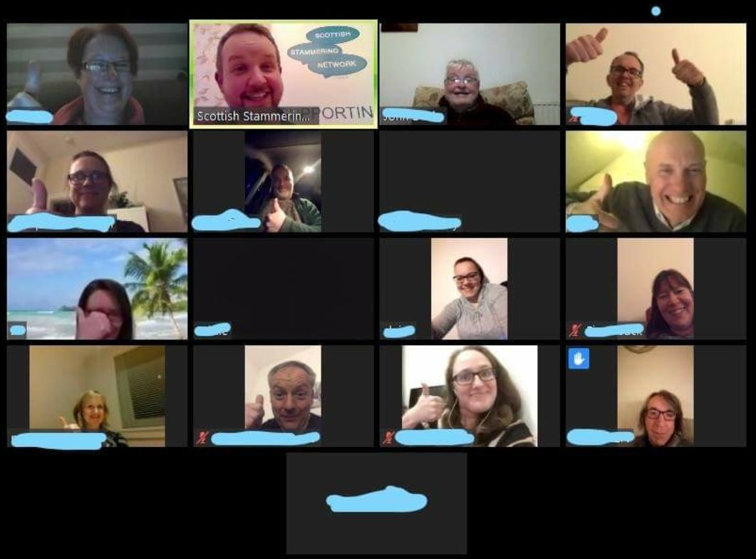 ScotStammerNet's tweet photo. Great first SSN Support Group Zoom meeting on Tuesday,bringing together people from all over the country in a fun, friendly and supportive environment. If you want to join the next one, please get in touch. We will be back on Tuesday at 7.30pm. #HearThePerson #Stammering https://t.co/EZO5ZC3sBN