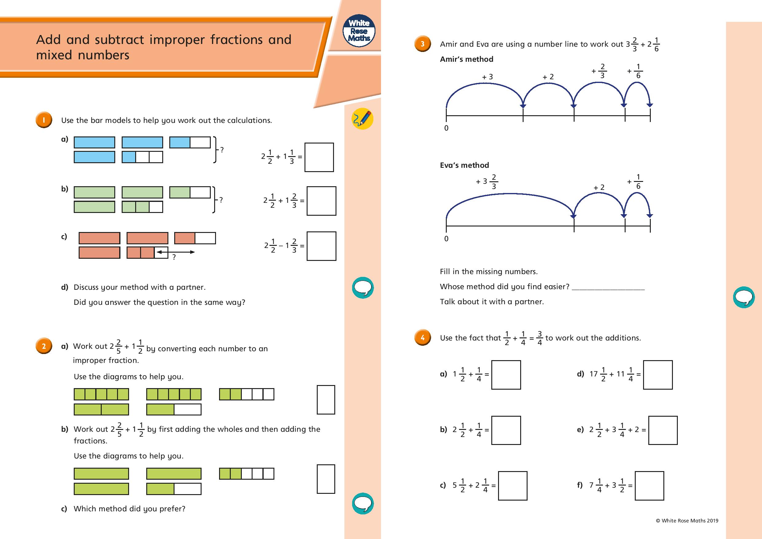Ο Χρήστης White Rose Maths Στο Twitter: "7️⃣ Year 7 Will Be Adding And Subtracting Improper Fractions And Mixed Numbers! Https://T.co/Nfpghjpr2P #Mathseveryonecanathome #Homelearning #Year7 Https://T.co/R50Nekub0U" / Twitter