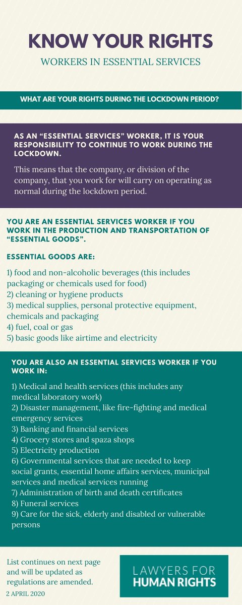 LHR_SA's tweet image. 📢#EssentialServiceWorkers, know your rights during the #COVID19 #LockDown period!