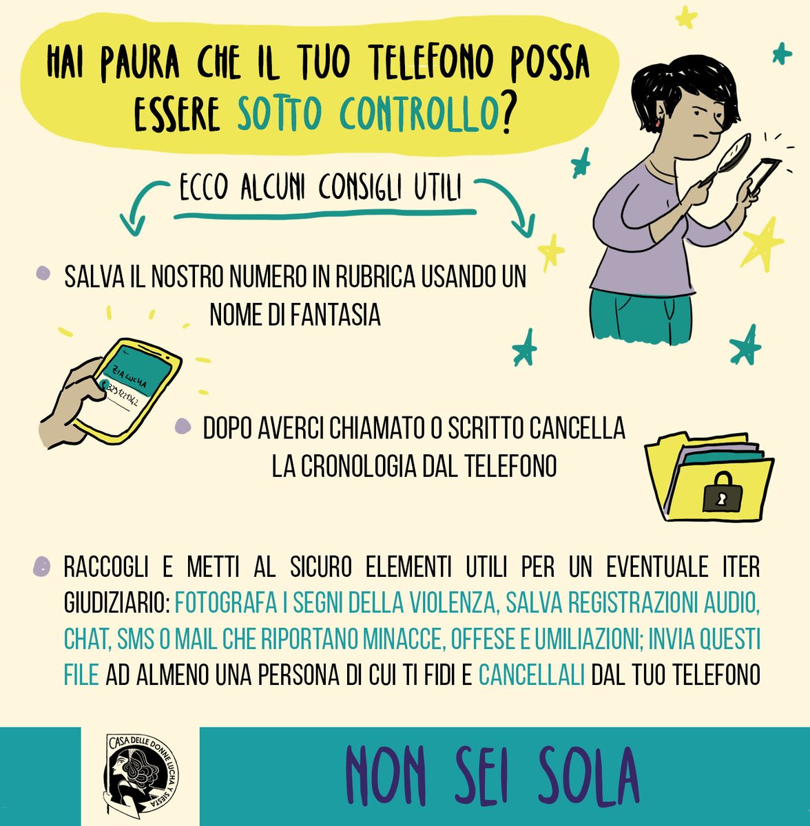 luchaysiesta's tweet photo. La sicurezza informatica in questo momento è fondamentale per molte donne, per questo abbiamo preparato una guida chiara e basic per poter usare il telefono (mail, social, app) in modo sicuro. Ricorda: #nonseisola!
Un GRAZIE enorme a Frad per averla resa anche bellissima https://t.co/gvOpELTKE9