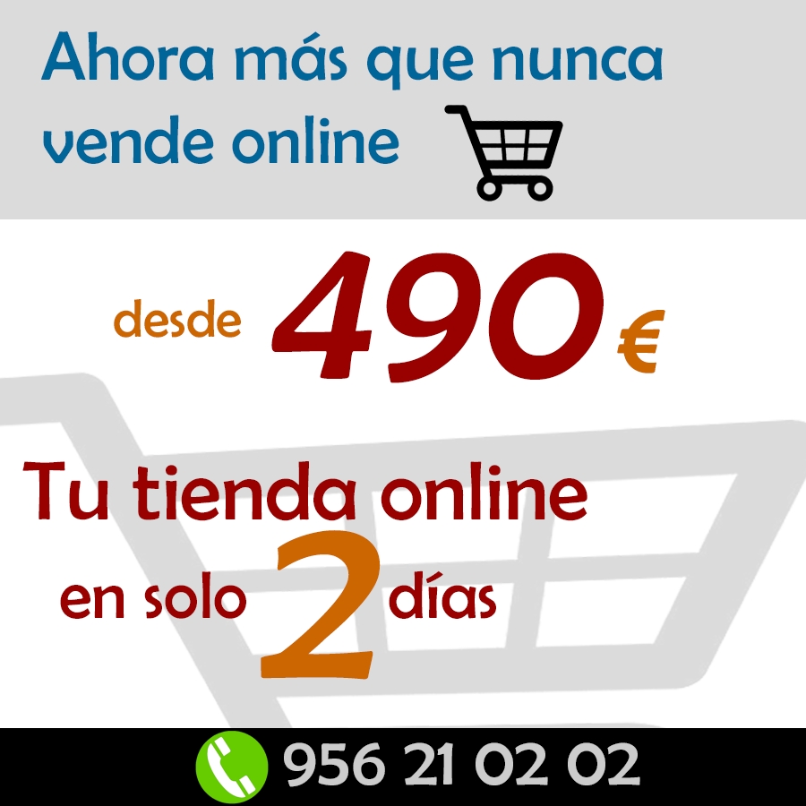 No pares tu negocio 🤷‍♂️. Crea la tienda online 🛒 que nunca pusiste en marcha

Tienda online 🛒 en solo 2 días 🕘 por un precio imbatible 💶💶💶 €€€

Llámanos al ☎️ 956 21 02 02 

#cuarentena #confinamiento #venderonline #tiendaonline #ecommerce #comercio #electronico #nopares