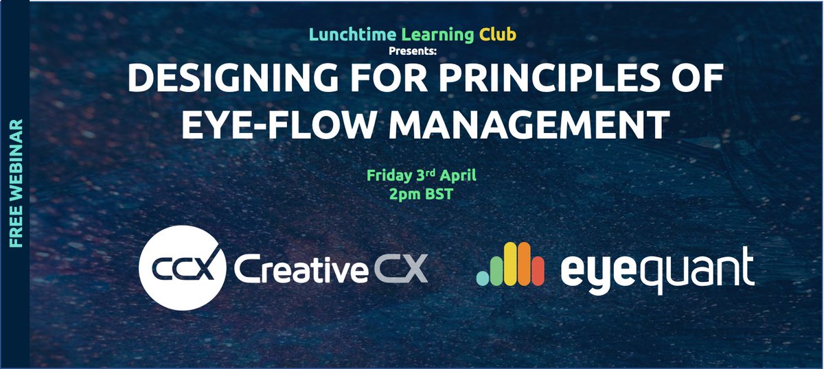 eyequant's tweet photo. Are you free this Friday at 2pm? Join our first Lunchtime Learning Club as @Creative_ITC showcase how size, shape, colour and more can impact how #users perceive your #designs - places limited! 🚀🙌 https://t.co/eu8bhyTHH2

#ux #uxdesign #designpsychology #neuromarketing https://t.co/ST5smaPNjK