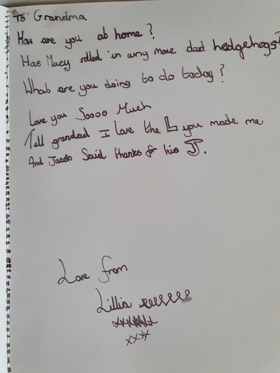 webb_alison's tweet photo. Card for grandma written 🥰 #lockdown #missinggrandma @Class4elves @ElvingtonCE @Class2elves https://t.co/4crEb4fQXc