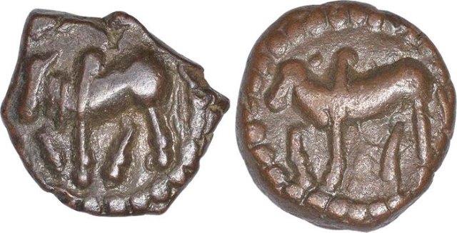 5. Bhavanaga - Circa 320 ADAccording to Puranas, Nagas of Padmavati ruled Vidhisha, Kantipura and the region of MathuraVakataka inscriptions mention Bhavanaga, the sovereign of the dynasty known as Bharasivas, who performed 10 Ashvamedha sacrifices.Image of coins of Nagas.