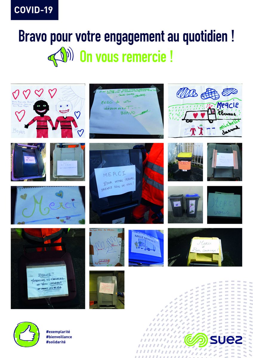 GeraldinGilles's tweet photo. Que de beaux messages de soutien pour nos #herosduquotidien de @suezFR assurent les #ServicesEssentiels ! 😊👏 https://t.co/kR4y4zbR4c